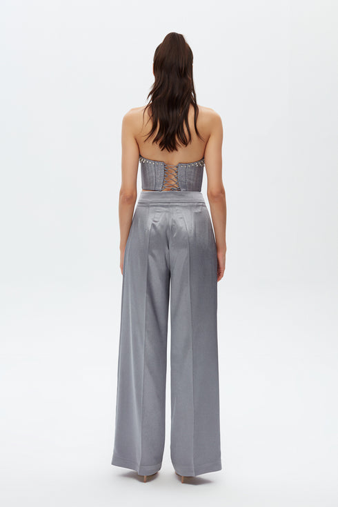 ASH STONE EMBROIDERED CROP TOP